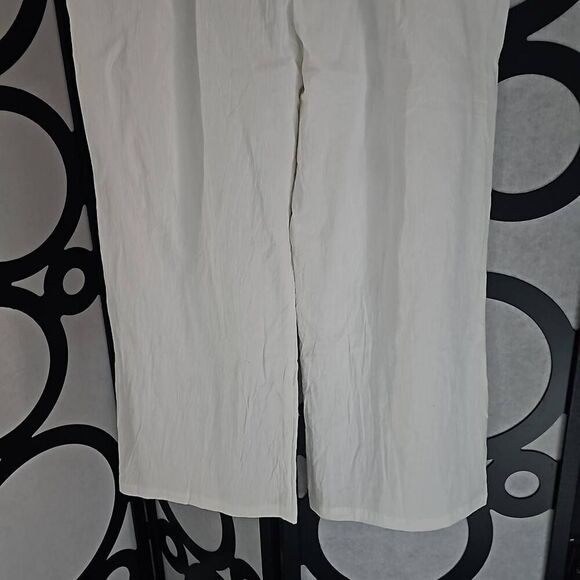 White elastic drawstring pants, slacks. Size XXL. - Picture 3 of 7